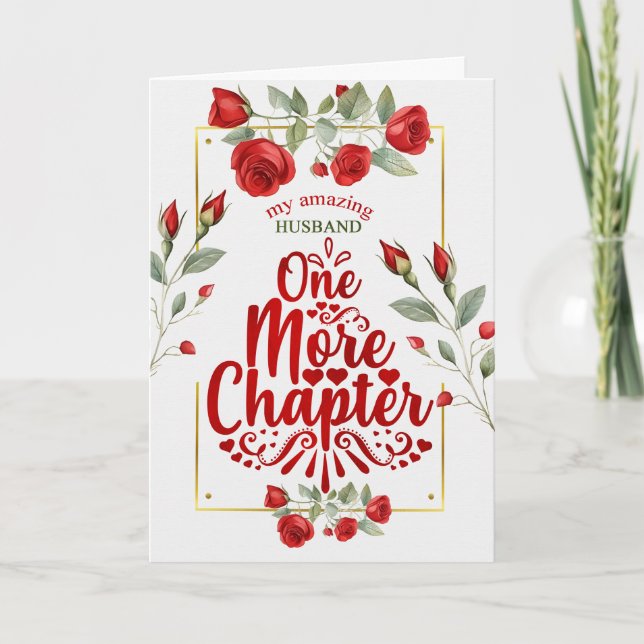 Carte pour l'anniversaire du Mariage du mari Roses rouge (Devant)