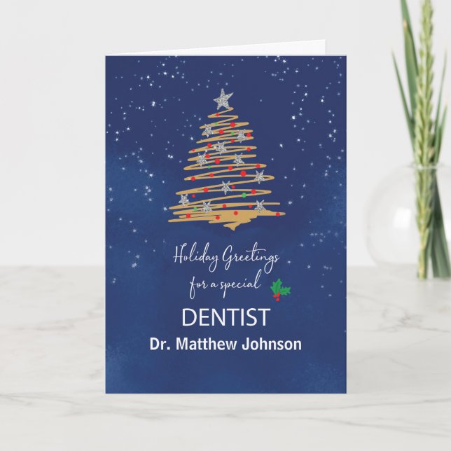 Carte Pour l'arbre de Noël du dentiste personnalisable a (Devant)
