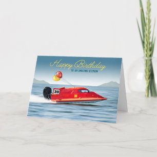 Carte Pour le 20e anniversaire de mon beau-fils Bateau h