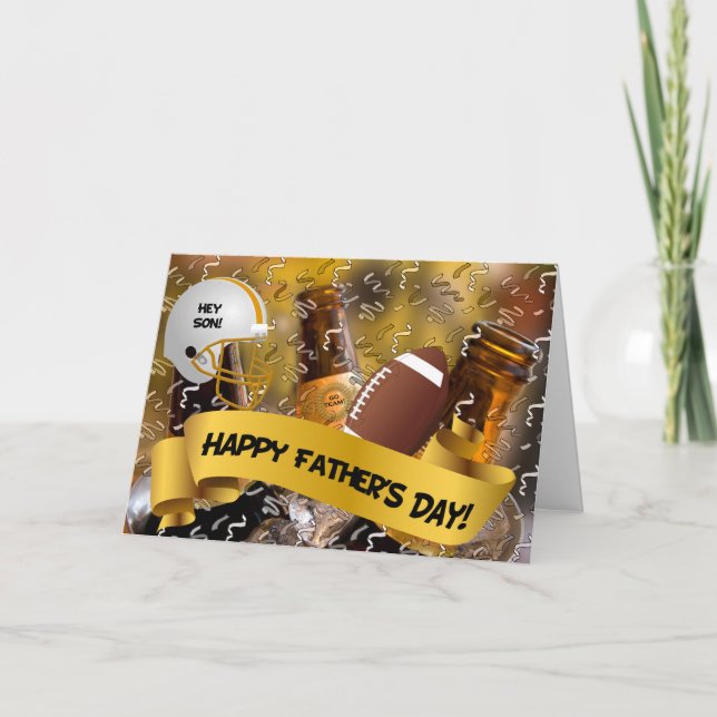 Carte pour le football Fête des pères Son et la bière (Devant)