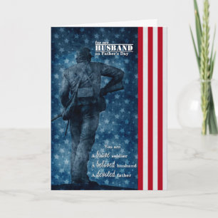 Carte pour le mari militaire Fête des pères patriotique