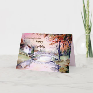 Carte Pour le mari sur l'aquarelle du pont Arché d'anniv