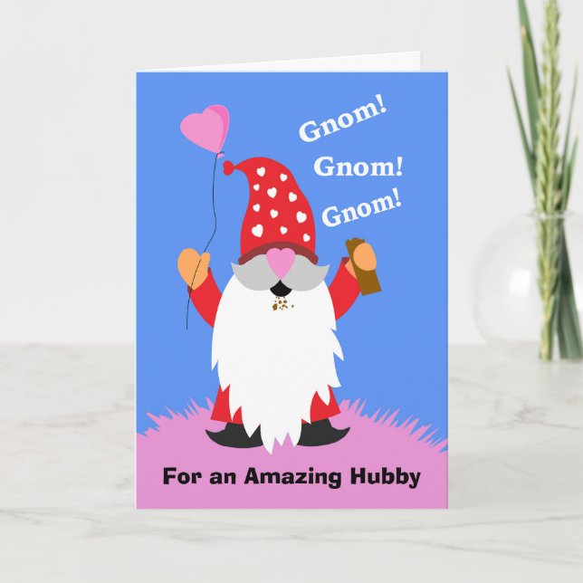 Carte Pour le mari Valentine's Day mignonne Gnome Chocol (Devant)