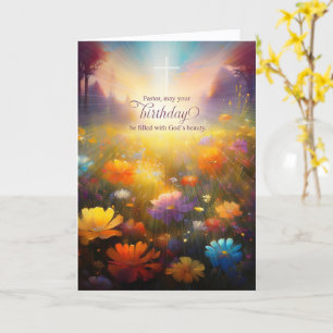 Carte pour le pasteur pour son anniversaire Croix Prairi