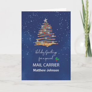 Carte Pour le transporteur de courrier Noël Arbre person