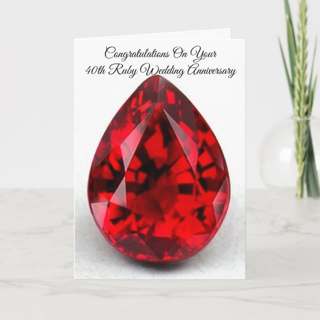 Carte pour les 40 ans de mariage Rubis (Devant)
