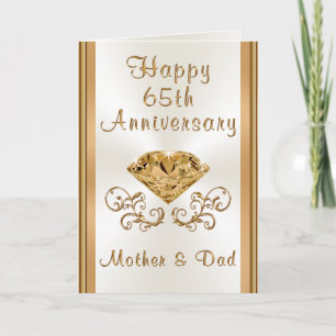 Carte pour les 65 ans de mariage des parents