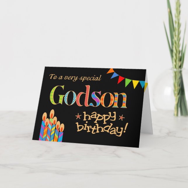 Carte Pour les bougies Godson Chic, Bunthday Card (Devant)