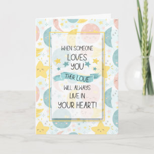 Carte pour les enfants Sympathy Moon et Stars Typographi