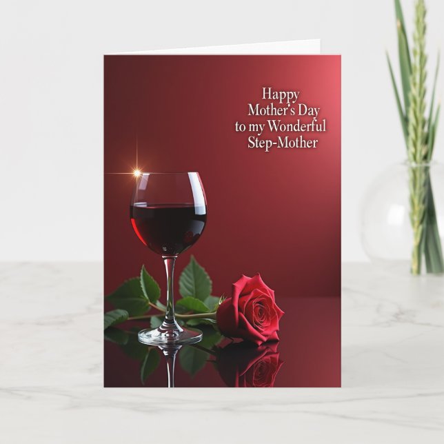 Carte pour les mamans à la Fleur Rouge Douce (Devant)