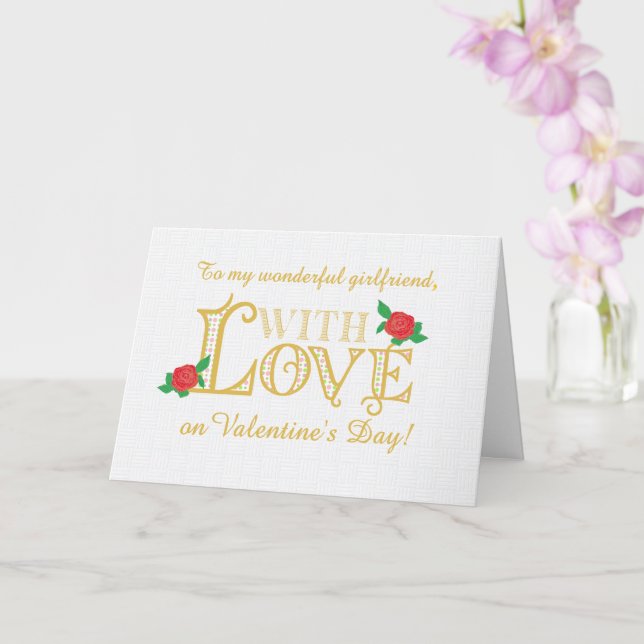 Carte Pour les petites amies Valentines Journée avec la  (Orchidée)