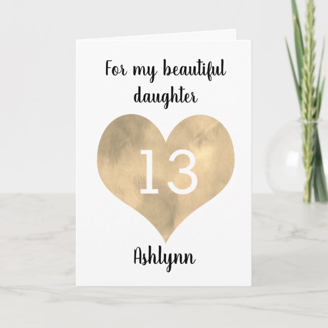 Carte Pour ma belle fille 13e anniversaire (Devant)