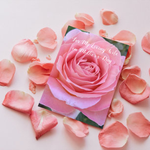 Carte Pour ma femme Fête des mères florales Fleur de ros