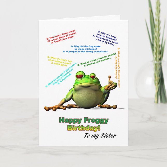 Carte Pour ma soeur, beaucoup de blagues sur les Froggy  (Devant)