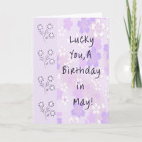 Carte pour mai anniversaire en Lavender