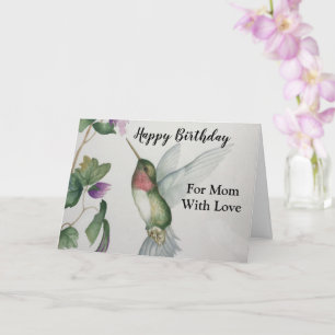 Carte Pour Maman Anniversaire Joyeux Colibri Aquarelle