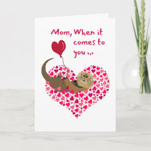 Carte Pour Maman Otter Valentine's Day in Heart Pool