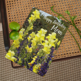 Carte Pour Maman Yellow Snapdragons Floral Anniversaire