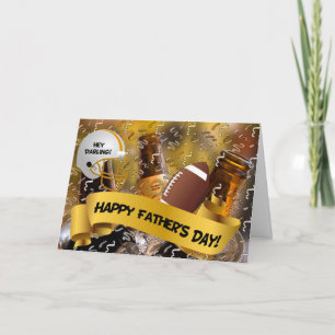 Carte pour mari  Fête des pères  Football et bière