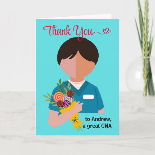 Carte Pour Merci CNA masculin avec Bouquet de bonbons