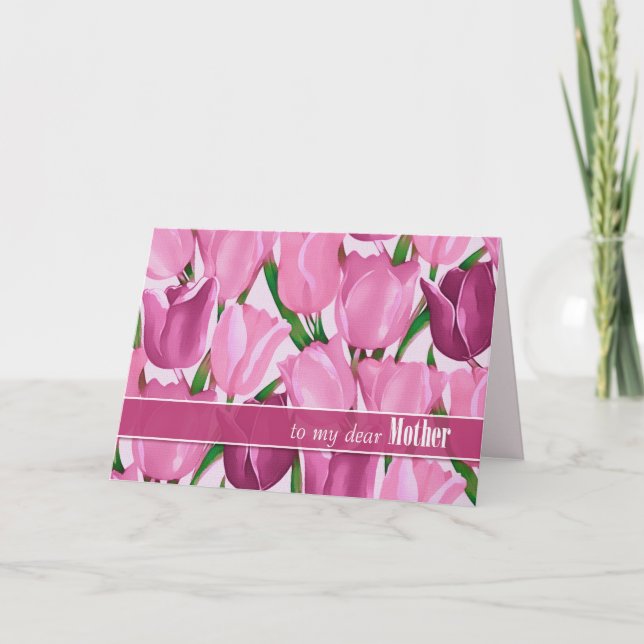 Carte Pour Mère sur la fête des Mères Tulipes Peinture (Devant)