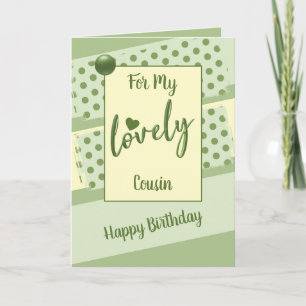 Carte Pour mon joli cousin vert d'anniversaire