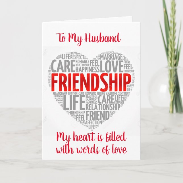 CARTE POUR MON MARI LE JOUR DE VALENTINE (Devant)