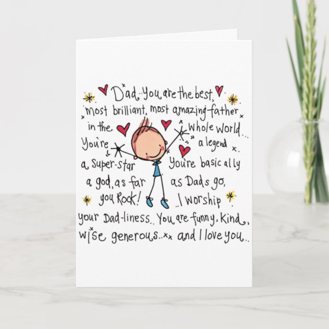 CARTE POUR **MON PÈRE** DE VOTRE FILLE L'ANNIVERSAIRE ! (Devant)