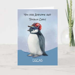 Carte Pour N'Importe Quel Garçon Pingouin Anniversaire A