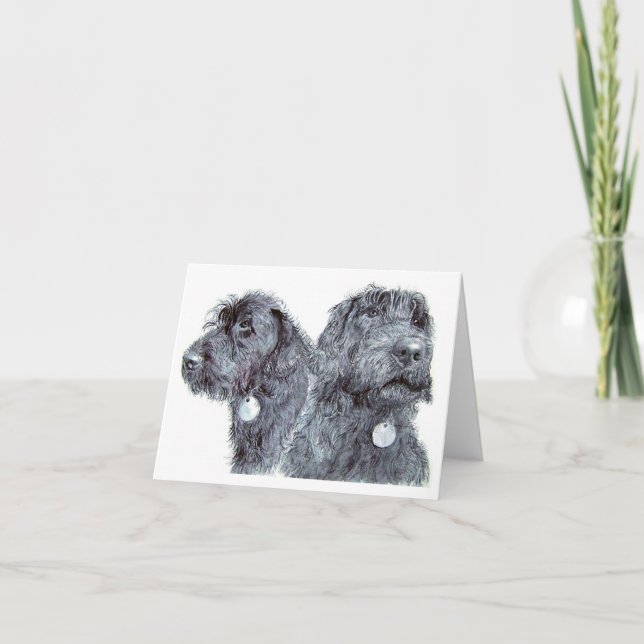 Carte pour notes Black Labradoodles (Devant)