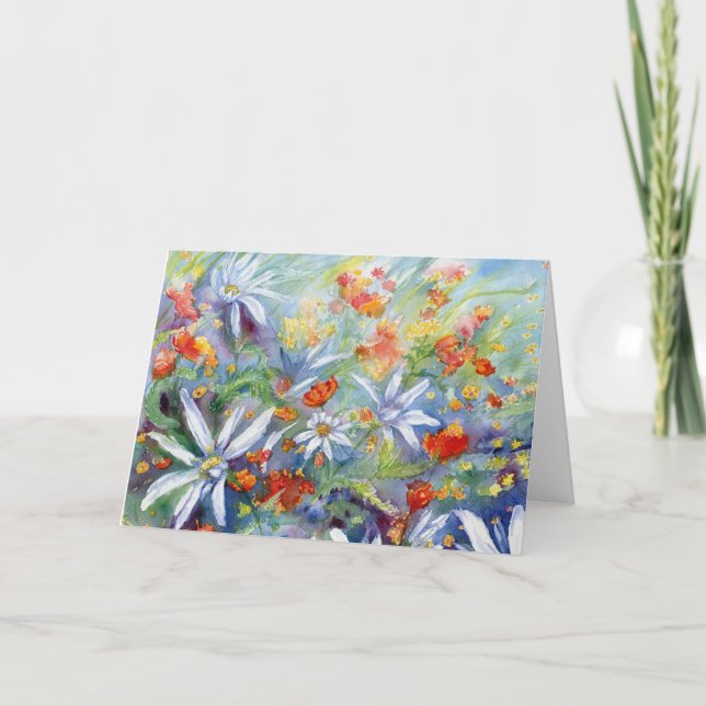 Carte pour notes blanc Daisy Meadow (Devant)