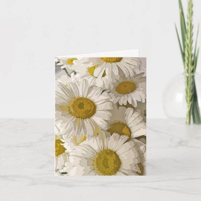 Carte pour notes blanc de Shasta Daisies (Devant)