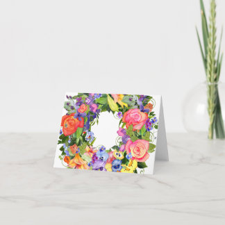 Carte pour notes blanc des fleurs d'aquarelle