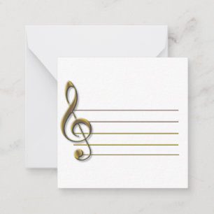 Carte pour notes blanc Gold Treble Clef