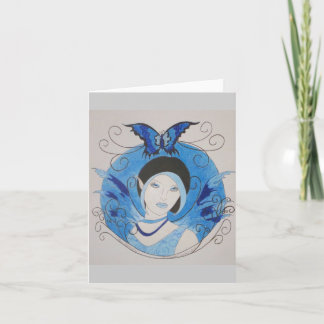 Carte pour notes bleu de papillon