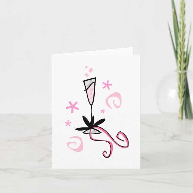 Carte pour notes Champagne rose (Devant)