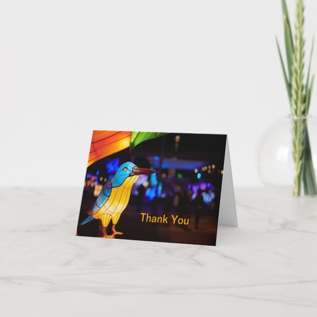 Carte pour notes chinois de lanterne bleu (Devant)