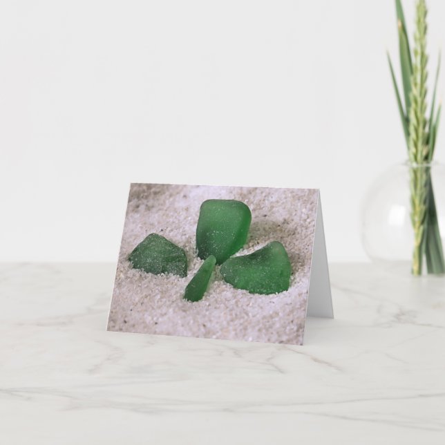 Carte pour notes - Clover en verre de mer (Devant)