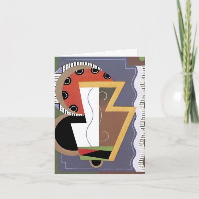 Carte pour notes d'art déco (Devant)