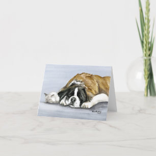 carte pour notes d'art pour chiens "Saint Bernard