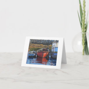 Carte pour notes de bateau d'art textile