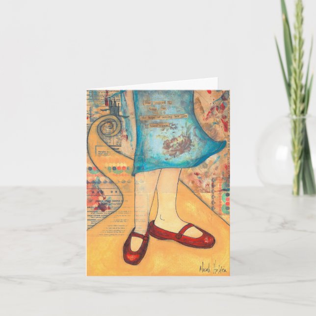 Carte pour notes de chaussures rouges (Devant)