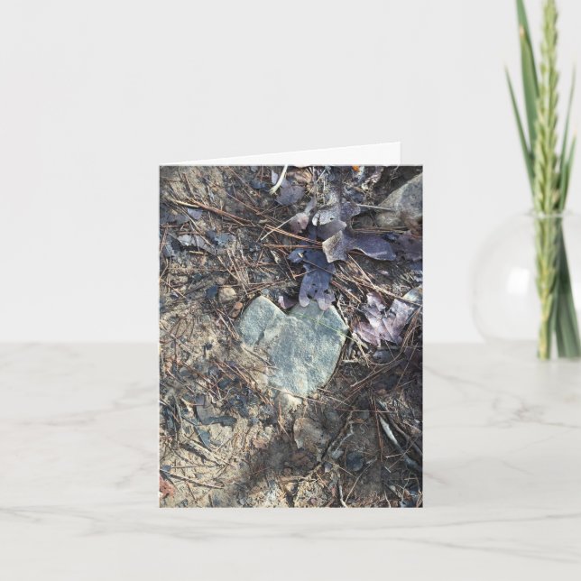 carte pour notes de coeur en pierre (l'amour est p (Devant)