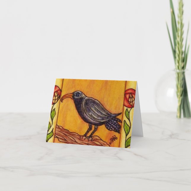 Carte pour notes de corneille d'art déco (Devant)
