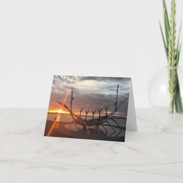 carte pour notes de coucher du soleil de reykjavik (Devant)