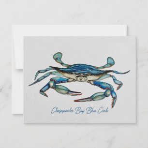 Carte pour notes de crabe bleu de la baie Chesapea