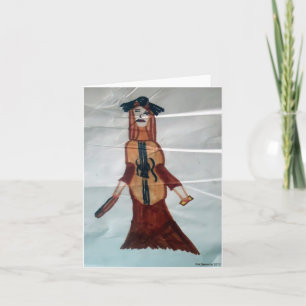 Carte pour notes de femme de violoncelle