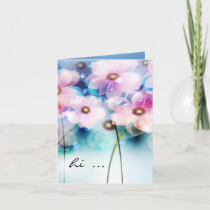 Carte pour notes de fleurs roses peintes à la main