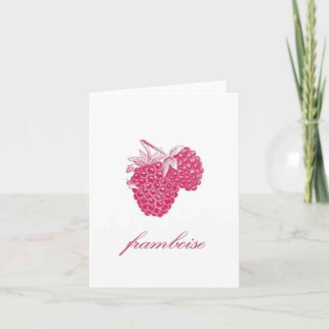 Carte pour notes de framboise (Framboise) (Devant)