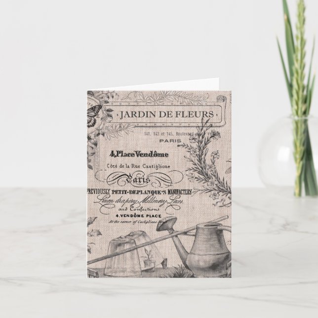carte pour notes de jardin vintage (Devant)